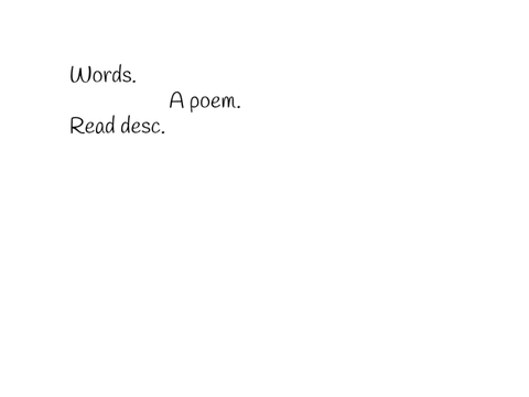 Words. A poem