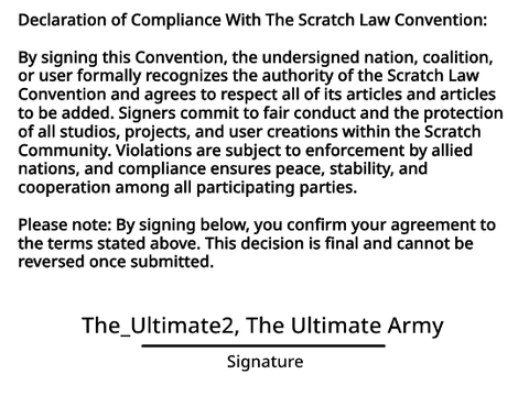 Declaration of Compliance With The Scratch Law Convention