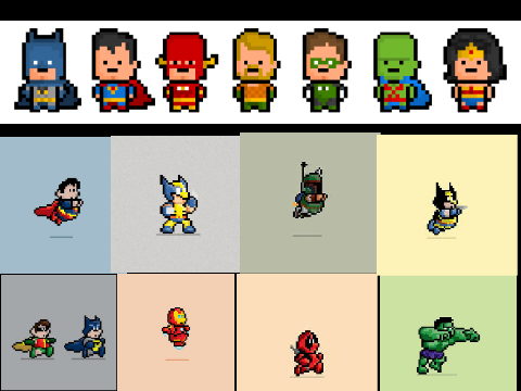 pixelated superheroes