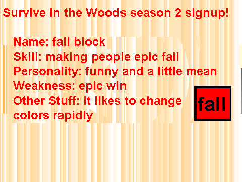 Survive in the Woods sign up (season 2)