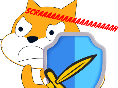 scratch cat banging shield