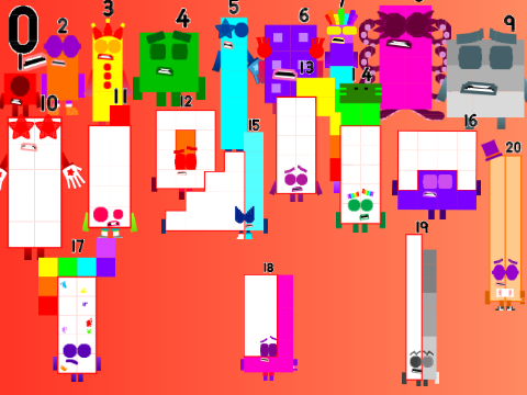 0-20 band Numberblocks