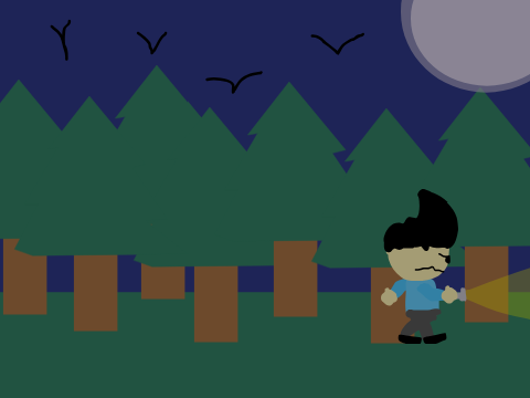 Add yourself walking in a spooki forest