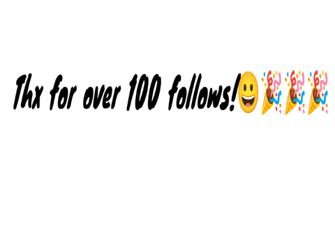 Thx for 100 follows