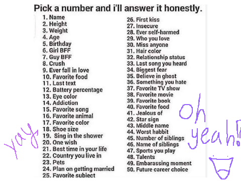 Pick a number, ANY NUMBER!! :D