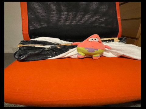 Patrick on a chair