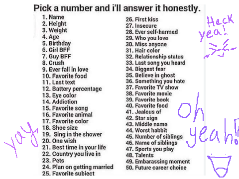 Pick a number. AND. I will be honest :]