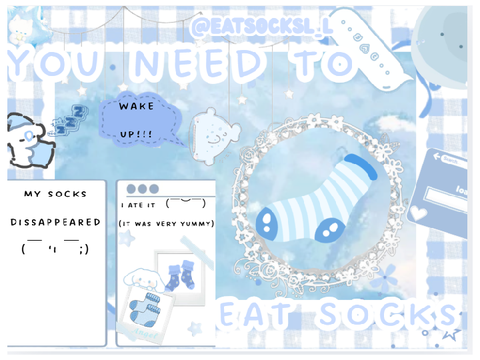 Sock banner (you need to eat socks)