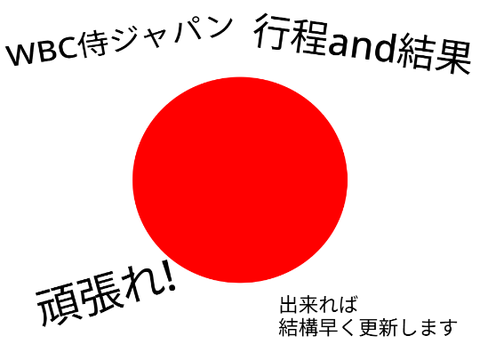 ＷＢＣ侍ジャパン　行程and結果