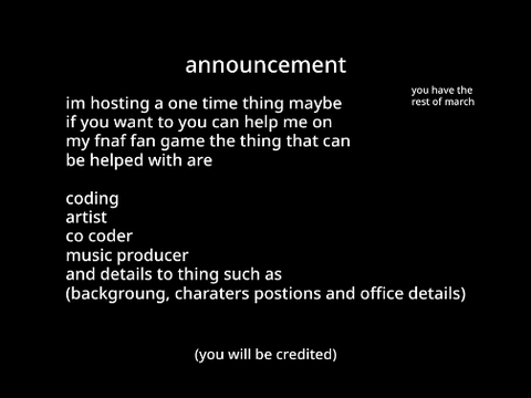 announcement to every one