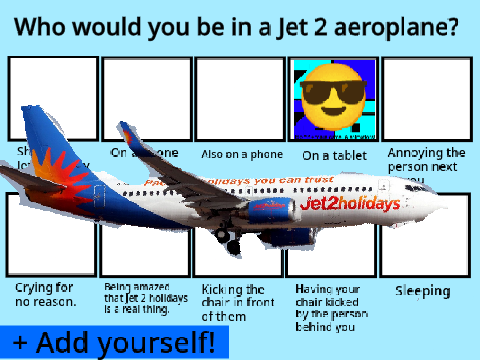 Who would you be in a Jet 2 aeroplane?