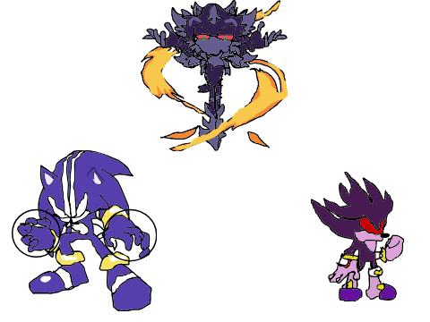 Darkspine Sonic, Mephiles, and Atrocious Silver Vector