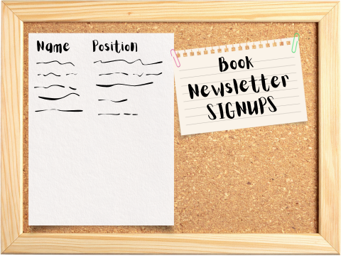 Book newsletter signups (CLOSED)