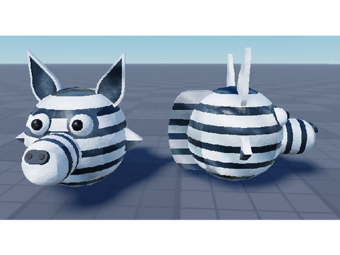 remodeled zebra heads (piggy)