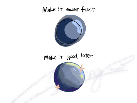 Just make it exist first, you can make it good later trend 