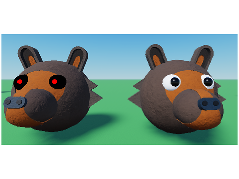 remodeled bear heads (piggy)