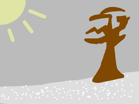 Winter tree face ( parallax ) 