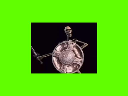Skeleton banging shield