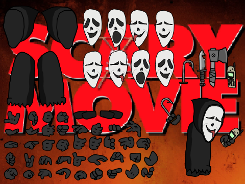 scary movie ghost face mc spritesheet