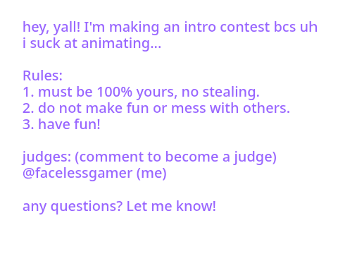 intro contest!