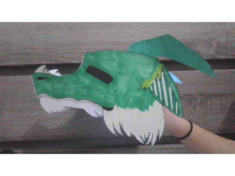 my first ever dragon puppet
