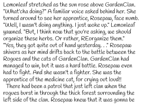 warrior cats - writing contest entry