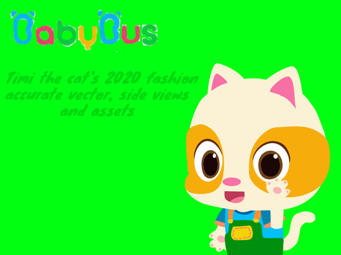 BabyBus Timi the cat's 2020 fashion accurate vector, side views and assets