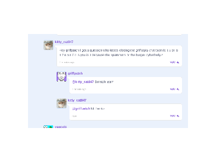GRIFFPATCH REPLIED to me again we are just like besties now
