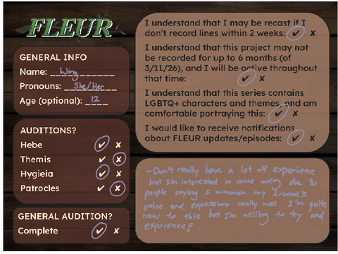 『 F L E U R 』Batch 2/Prequel Auditions Entry❀ 