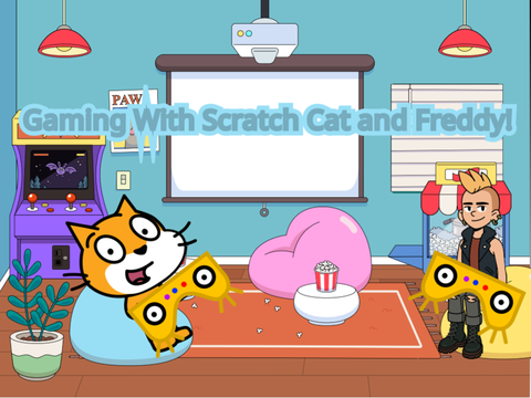 Gaming with Scratch Cat and Freddy