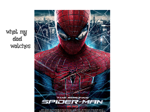 my dad, me, my borther ( diffrent spider man)