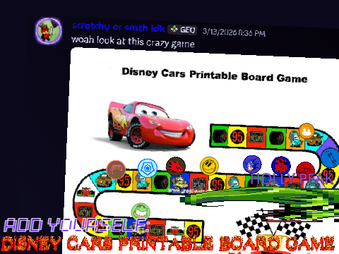AY: DISNEY CARS PRINTABLE BOARD GAME [REMIX: 7]