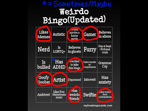 Weirdo Bingo 