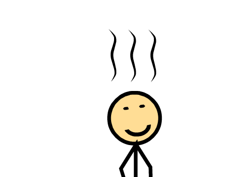 Man with stink lines