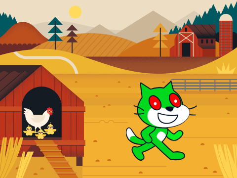 Scratchy is trying to infect the pet chickens!