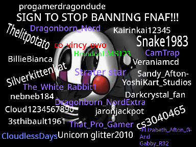 HELP US NOT BAN FNAF!!!! remix remix remix remix remix