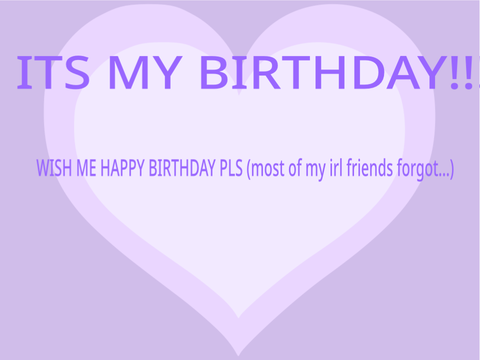 ITS MY BIRTHDAY!!!