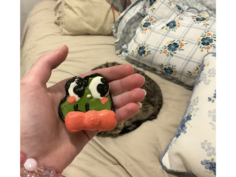 Um. I made a Ribbit cookie. Um. Wow