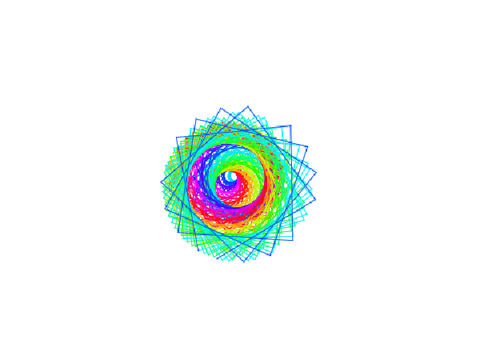 Rainbow Spiral Pen Simulation