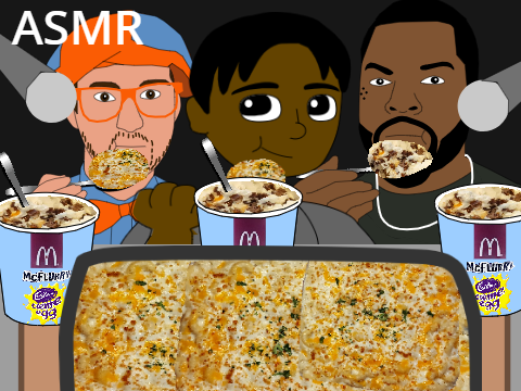 ASMR BOSTON PIZZA STYLE MAC AND CHEESE AND CREME EGG MCFLURRIES