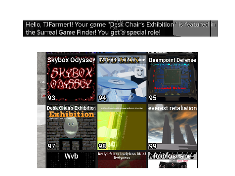 DESK CHAIR'S EXHIBITION IS IN SURREAL GAME FINDER