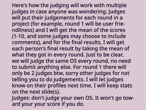 OS Wars Z - Judging Notice/Stats