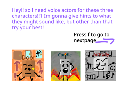 BFAC VOICE AUDITIONS