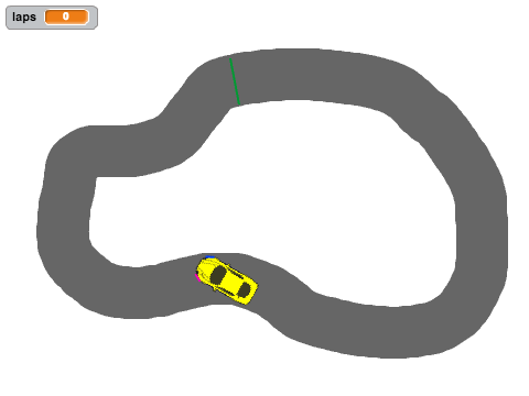 Race Track with Lap Counter
