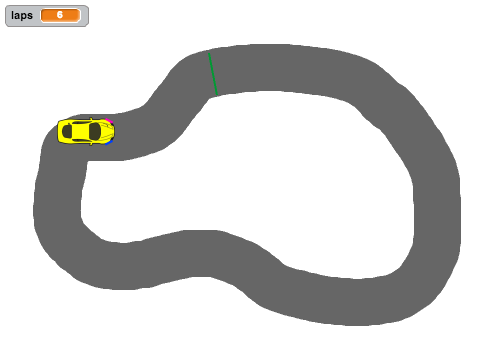 Race Track with Lap Counter - Solution