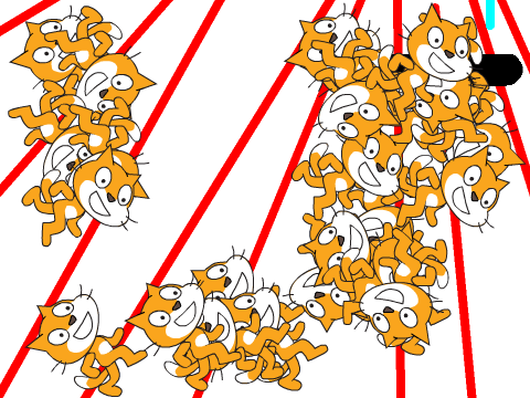 crazy scratch cat marching show:)