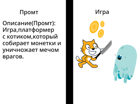 Дай мне промт,а неиросеть сделает по нему игру!!!