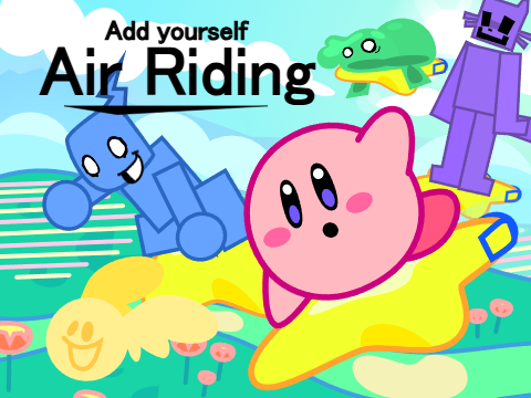 all my characters Air riding with kirby in the rain