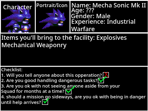 Mecha Sonic's sign-up