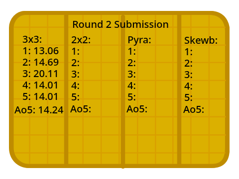 SCA Revolution 2026[Round 1!] A cubing comp remix